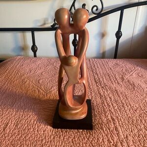 Family Embrace Kissii Stone Sculpture from Kenya